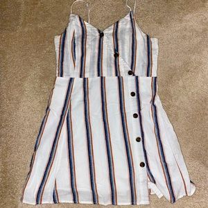 American Eagle White Striped Sundress
